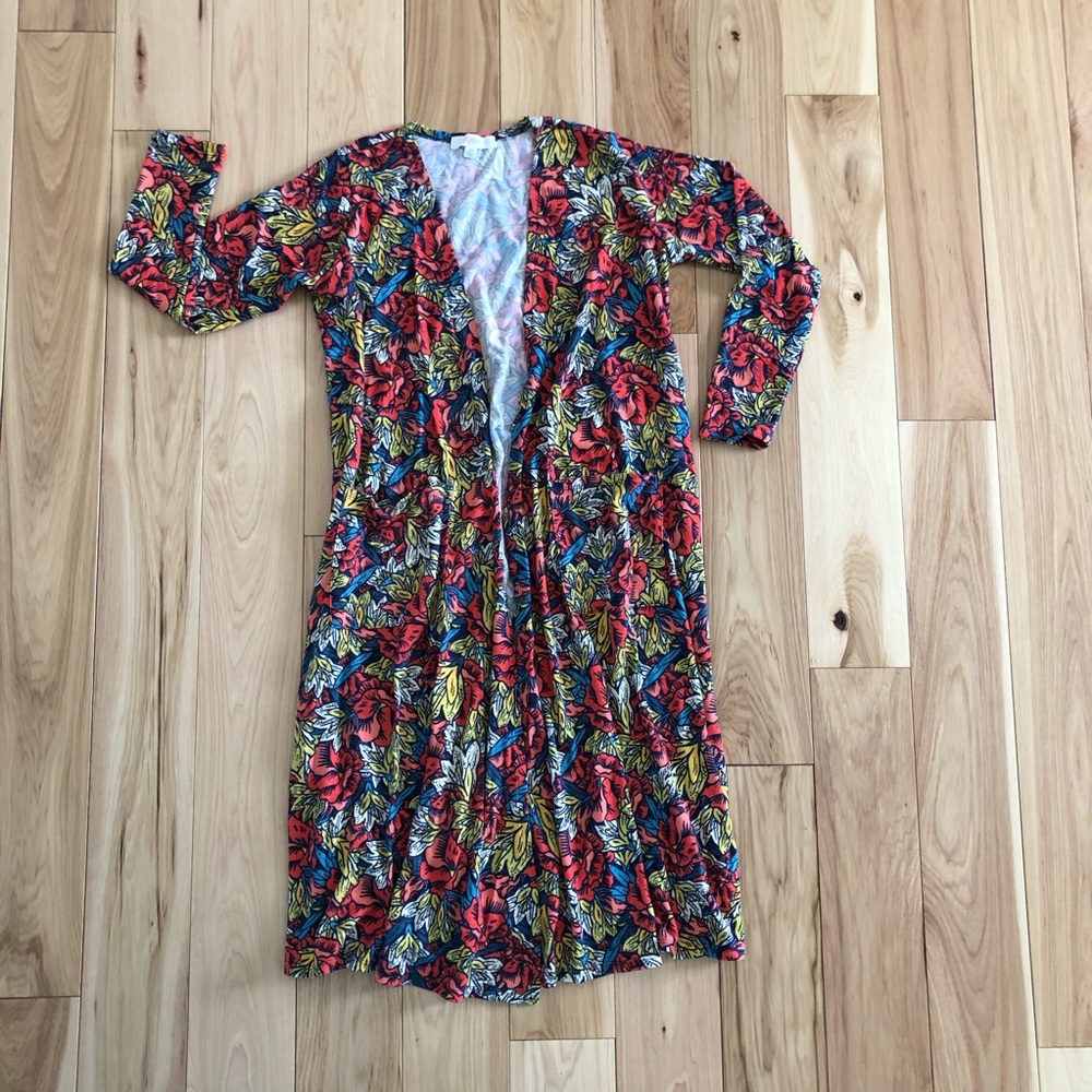 Beautiful vibrant duster sweater (M)